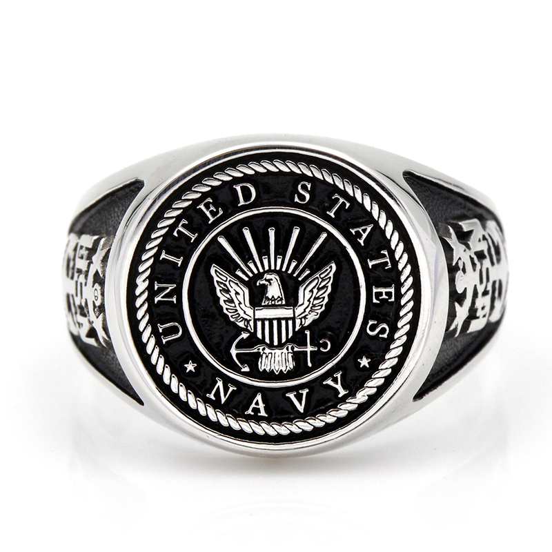 US Navy Personalized Ring usaf ring Navy ring Graduation in USA army ring military ring class ring silver 925 new USN