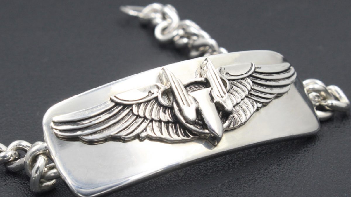US AAF AERIAL GUNNER army vintage ブレスレット Vintage WWII US Army Air Forces Air Crew Member Sterling