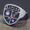 US Army Rangers Regiment 75th Military Solid Sterling Silver Jewelry Ring