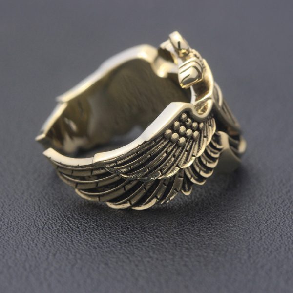 Vintage WW2 USN Navy Naval Aviator Pilot Wings Anchor Solid Brass Ring ...