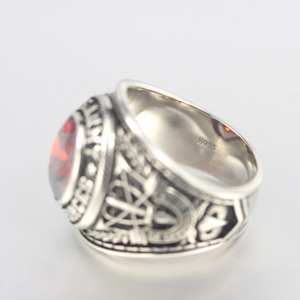 United States Military Red Stone Marine Corp Ring - 11